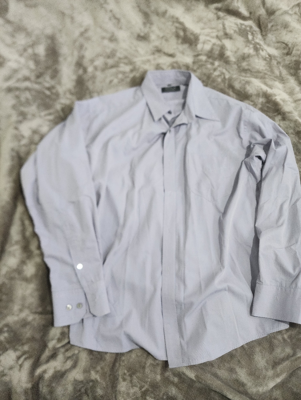 Men's Light Blue Long-Sleeve Dress Shirt with Spread Collar